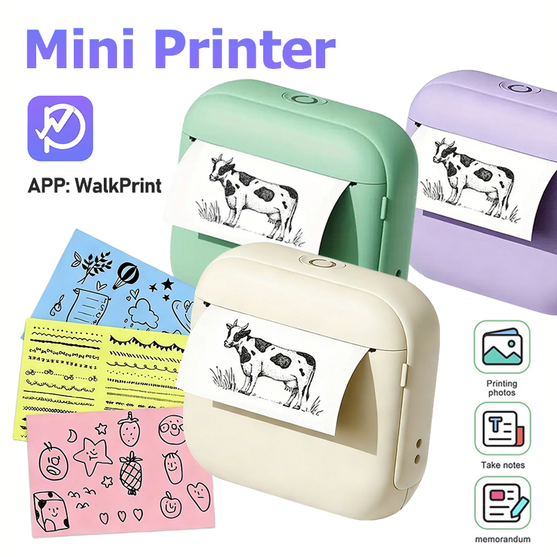 Commercial Photo Printer - Impressora Mini Portátil X6 Sem Tinta,