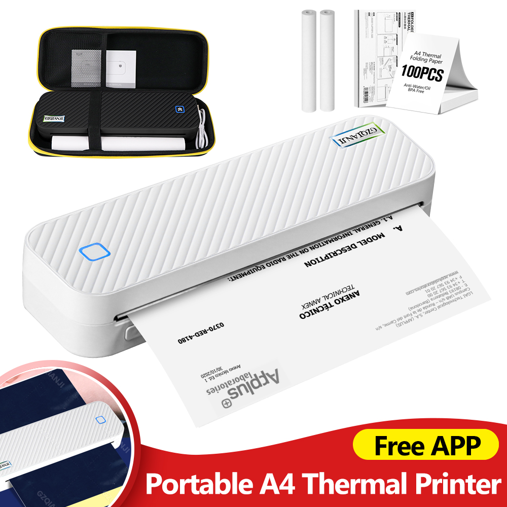Commercial Photo Printer - Impressora térmica portátil a4, bluetooth, fotos,