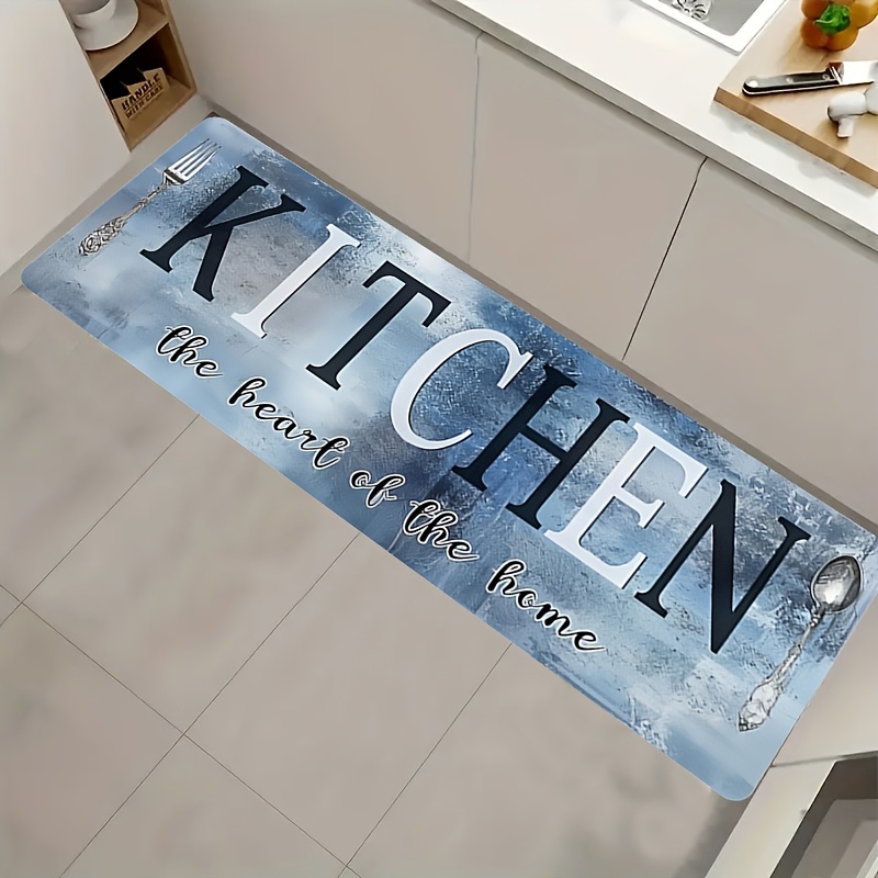 Wholesale Commercial Printing - Tapete de Cozinha Texturizado Azul com